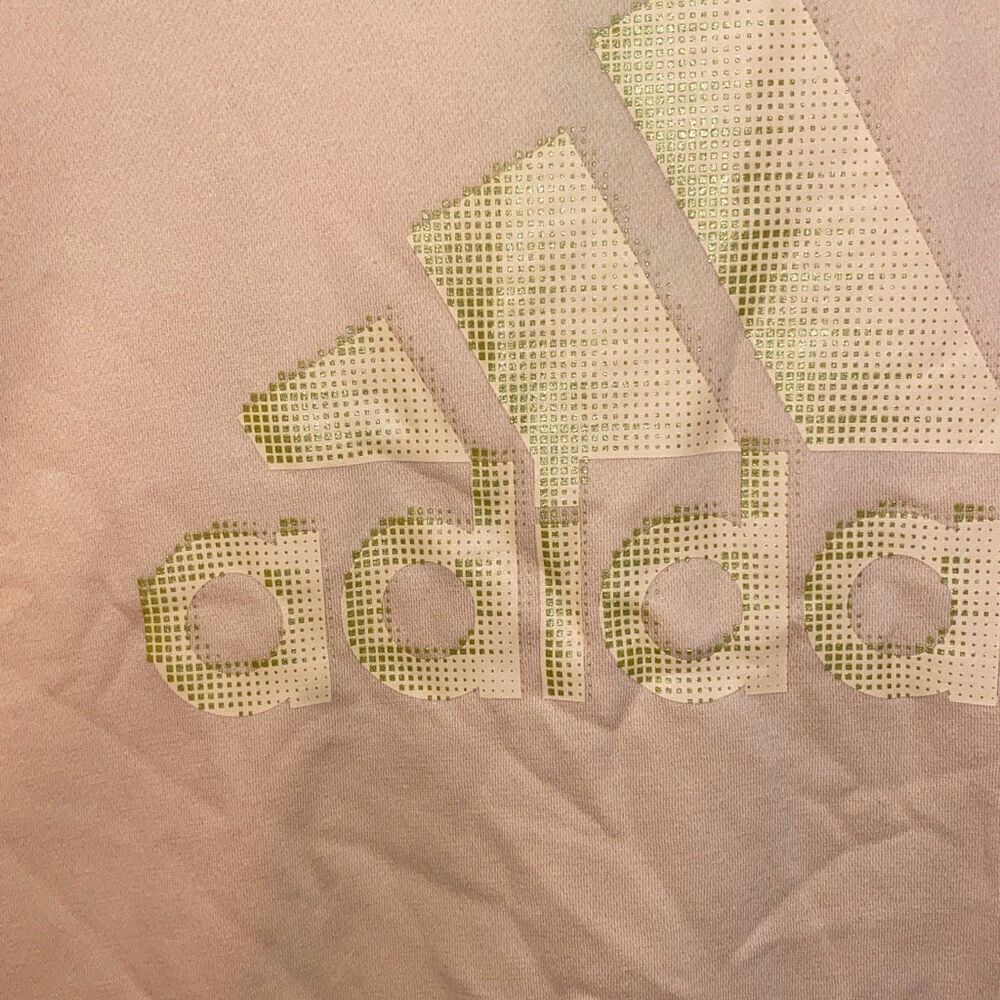 Adidas Womens Sweater Pullover Crewneck Sweatshirt Orange Small Glam Logo Snap S - Picture 3 of 7